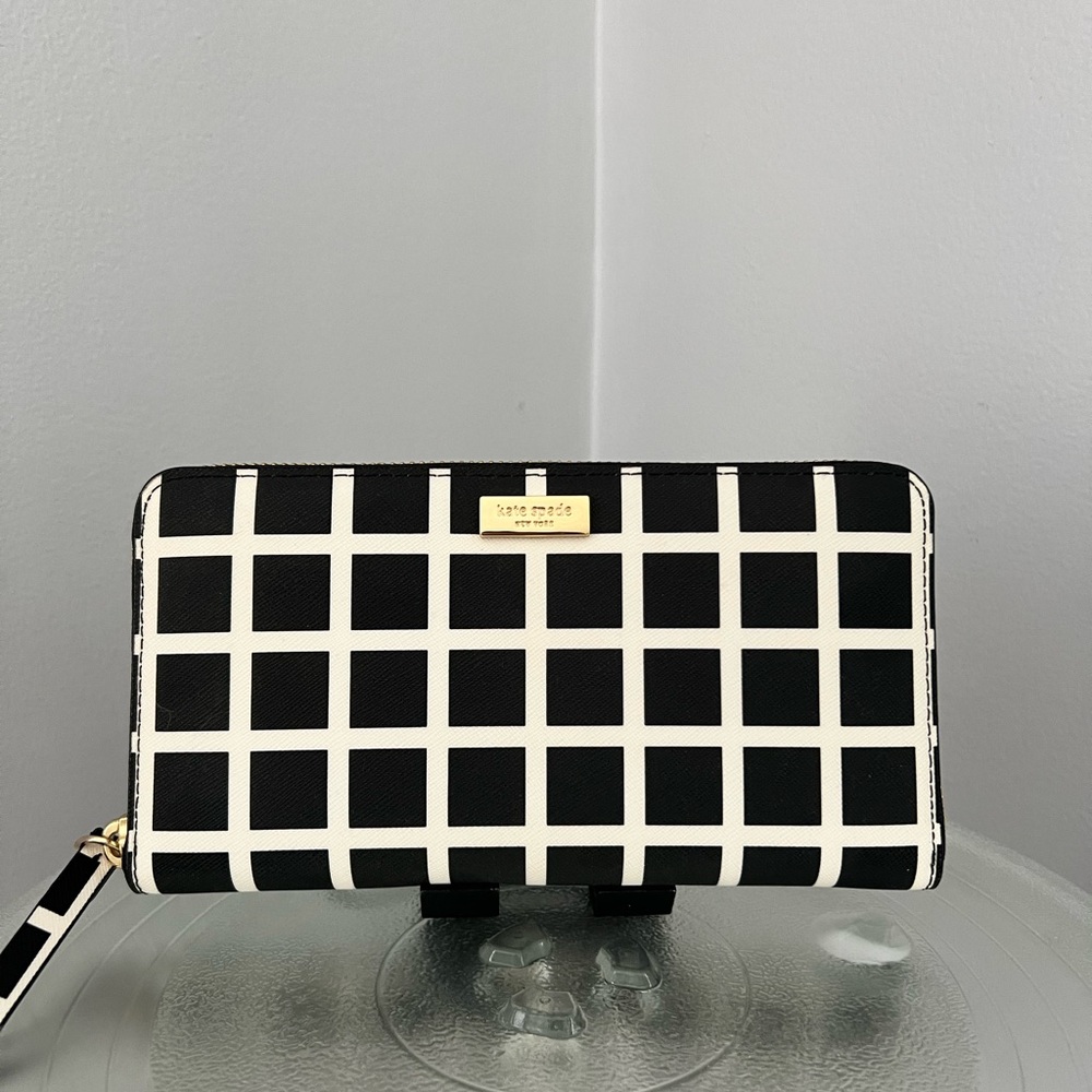 NEW Kate Spade Laurel Way Printed Neda Zip Around Leather Wallet